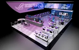 30x50 Island booth design by Reaction Space